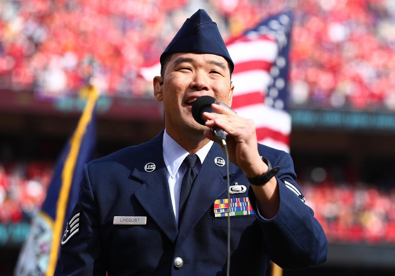 U.S. Air Force Veteran Mark J. Lindquist at the Kansas City Chiefs U.S. Air Force Veteran Mark J. Lindquist at the Kansas City Chiefs