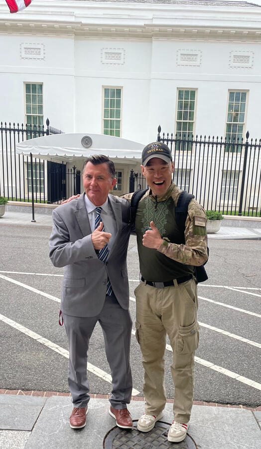 U.S. Air Force Veteran Mark J. Lindquist at the West Wing of the White House lobbying for support of Ukraine U.S. Air Force Veteran Mark J. Lindquist at the West Wing of the White House lobbying for support of Ukraine