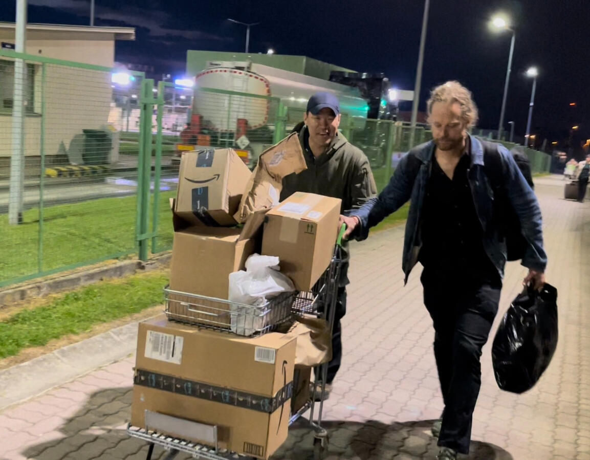 U.S. Air Force Veteran Mark J. Lindquist crossing the Polish border to deliver aid to the Ukrainian Army U.S. Air Force Veteran Mark J. Lindquist crossing the Polish border to deliver aid to the Ukrainian Army